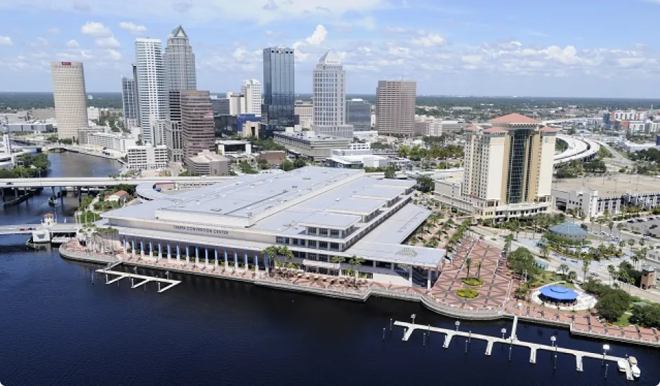 Aerial view of the Tampa Convention Center